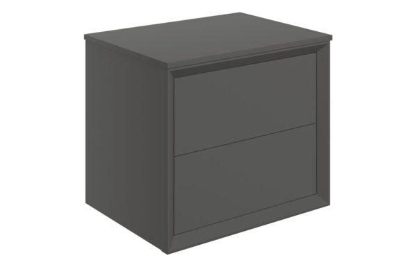 Utah 610mm Wall Hung 2 Drawer Basin Unit & Top - Matt Clay