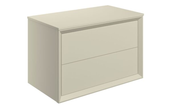 Utah 810mm Wall Hung 2 Drawer Basin Unit & Top - Matt Cotton