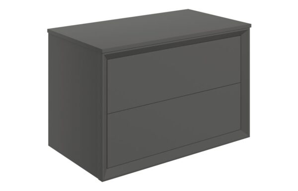 Utah 810mm Wall Hung 2 Drawer Basin Unit & Top - Matt Clay