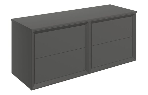 Utah 1210mm Wall Hung 4 Drawer Basin Unit Run & Top - Matt Clay