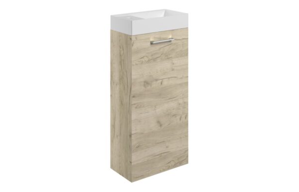Iowa 410mm Floor Standing 1 Door Basin Unit & 1TH Basin - Oak