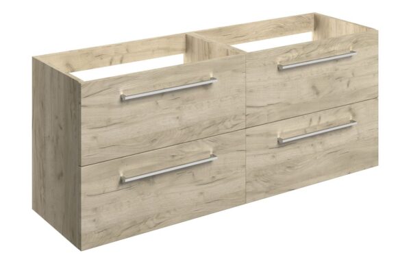 Iowa 1180mm Wall Hung 2 Drawer Basin Unit Run (No Top) - Oak