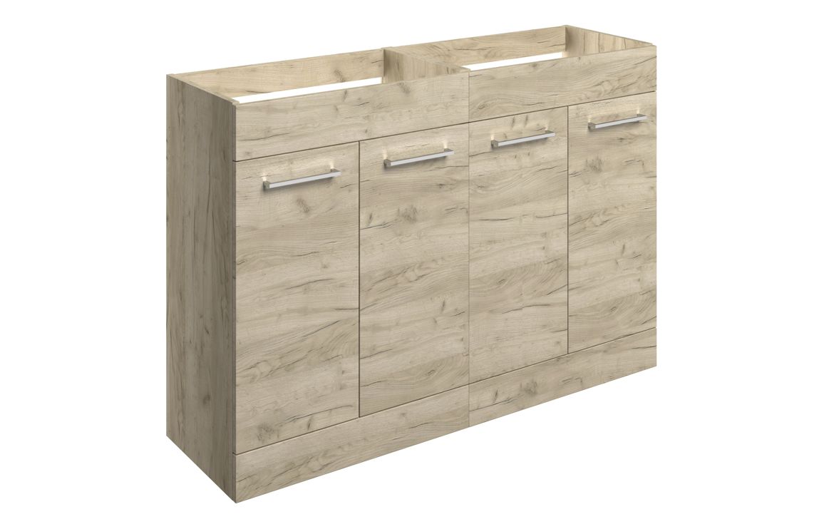 Iowa 1180mm Floor Standing 2 Door Basin Unit Run (No Top) - Oak