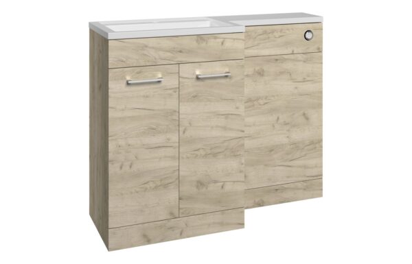 Vermont 1000mm F/S L-Shape Pack & Basin (LH) - Oak