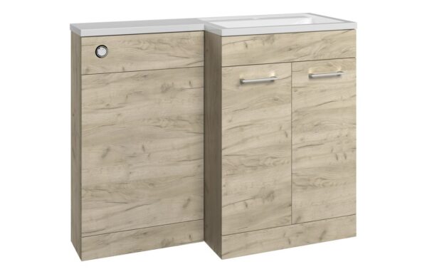 Vermont 1000mm F/S L-Shape Pack & Basin (RH) - Oak