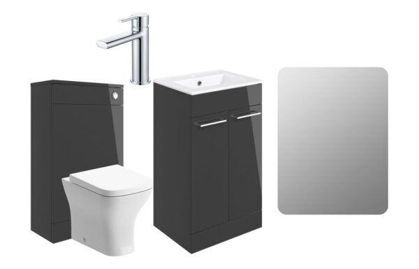 Iowa 510mm F/S Furniture Pack - Anthracite Gloss w/Chrome Finishes