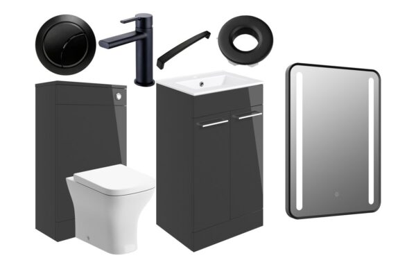 Iowa 510mm F/S Furniture Pack - Anthracite Gloss w/Black Finishes