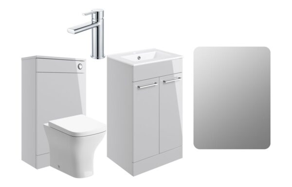 Iowa 510mm F/S Furniture Pack - Grey Gloss w/Chrome Finishes