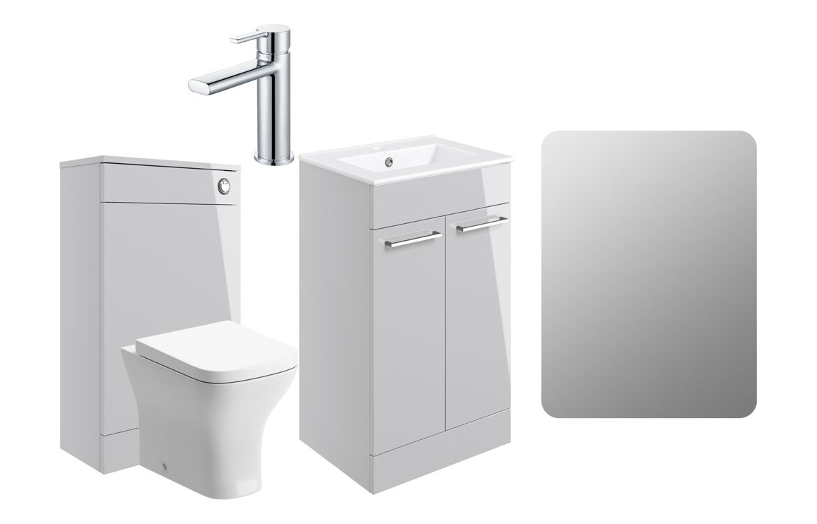 Iowa 510mm F/S Furniture Pack - Grey Gloss w/Chrome Finishes