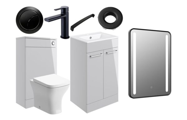 Iowa 510mm F/S Furniture Pack - Grey Gloss w/Black Finishes