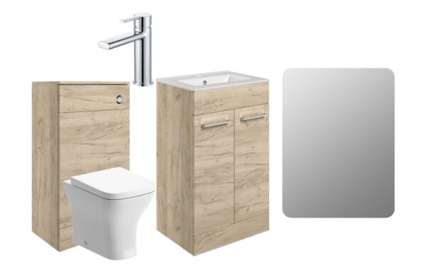 Iowa 510mm F/S Furniture Pack - Oak w/Chrome Finishes