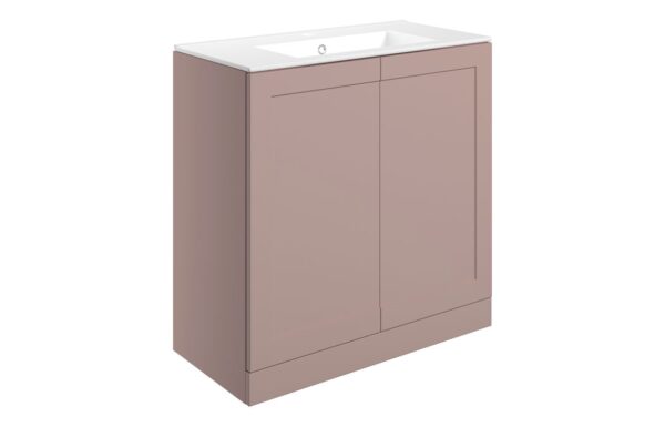 Maine 815mm Floor Standing 2 Door Basin Unit & Basin - Matt Peony