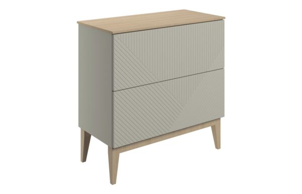Michigan 810mm Floor Standing 2 Drawer Basin Unit & Maple Oak Effect Worktop - Matt Oat