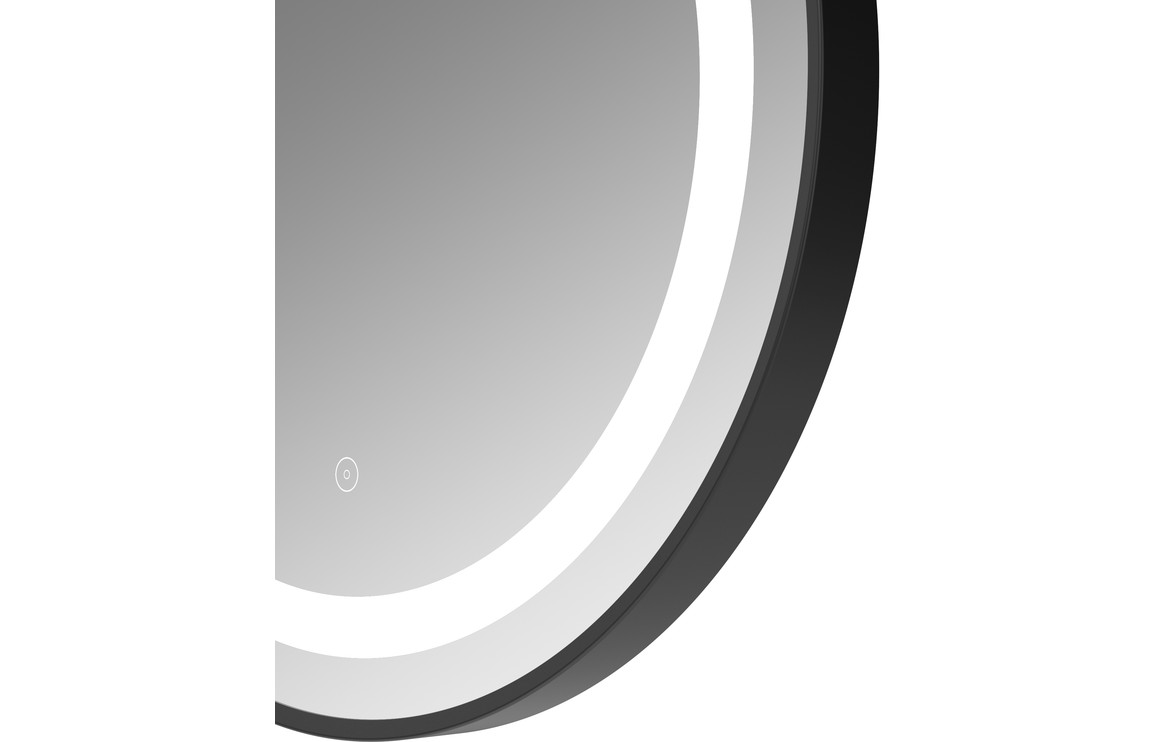 Croy 600mm Round Front-Lit LED Mirror - Matt Black - Image 2