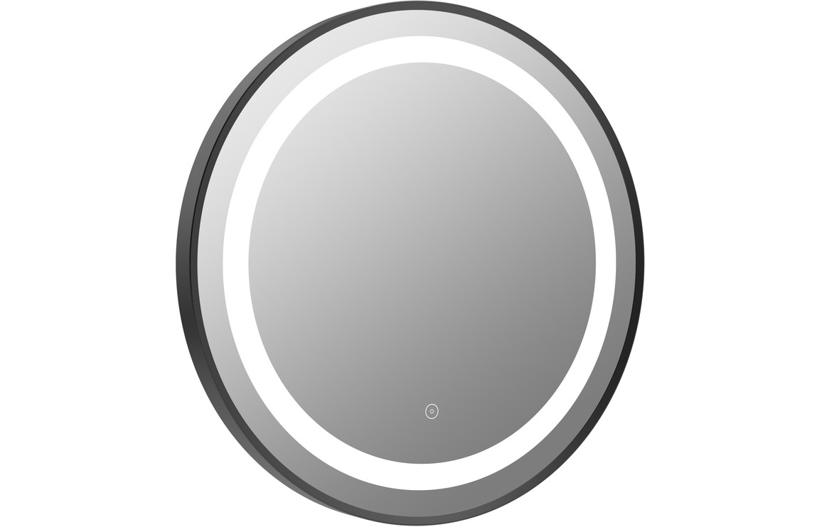 Croy 600mm Round Front-Lit LED Mirror - Matt Black