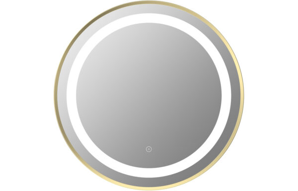 Croy 600mm Round Front-Lit LED Mirror - Brushed Brass
