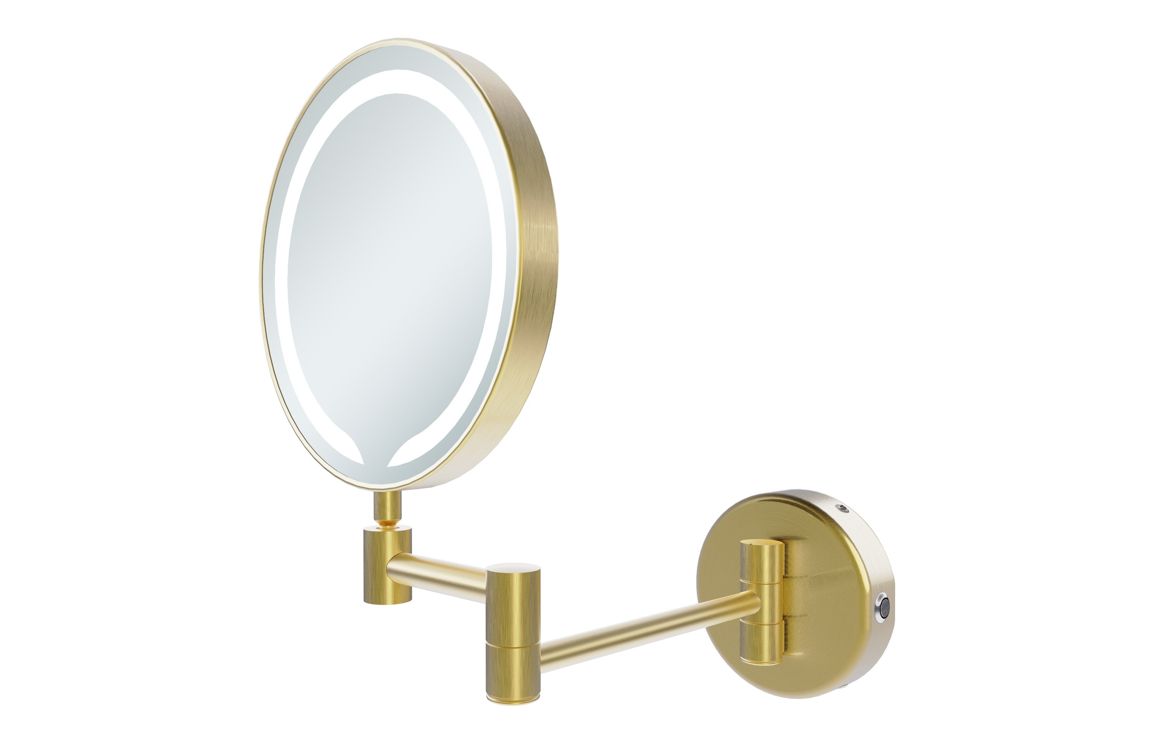 Inchture Round LED Cosmetic Mirror - Brushed Brass