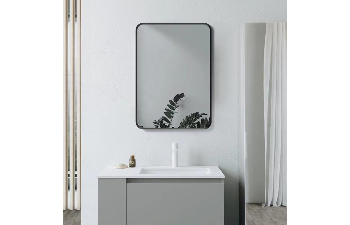 Dyce 600x800mm Rectangle Mirror - Matt Black - Image 3