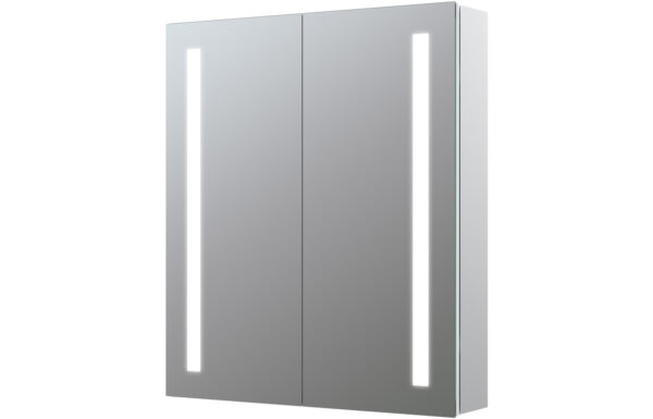 Portree 600mm 2 Door Front-Lit LED Mirror Cabinet