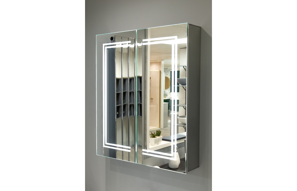 Alva 600mm 2 Door Front-Lit LED Mirror Cabinet - Image 3