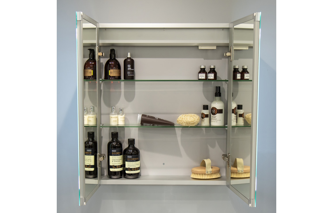Alva 600mm 2 Door Front-Lit LED Mirror Cabinet - Image 4