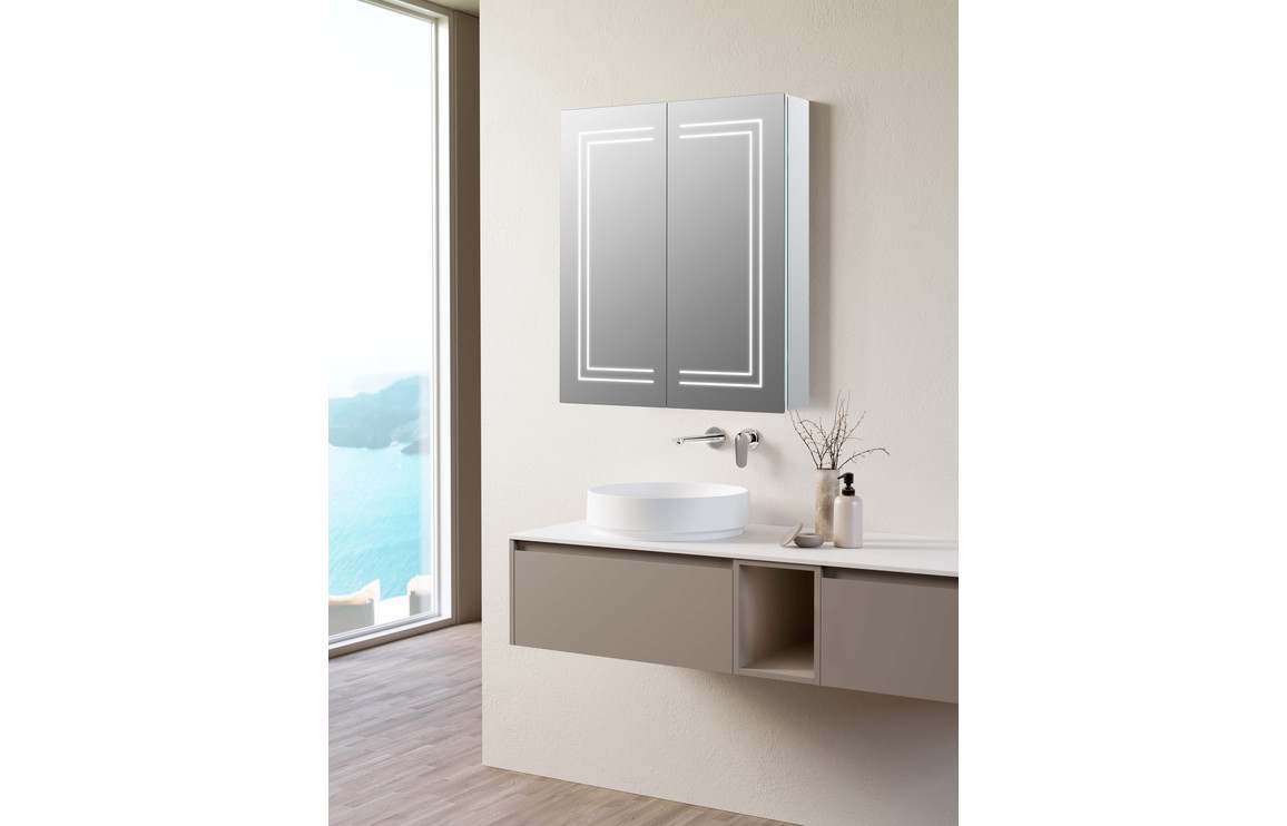 Alva 600mm 2 Door Front-Lit LED Mirror Cabinet - Image 6