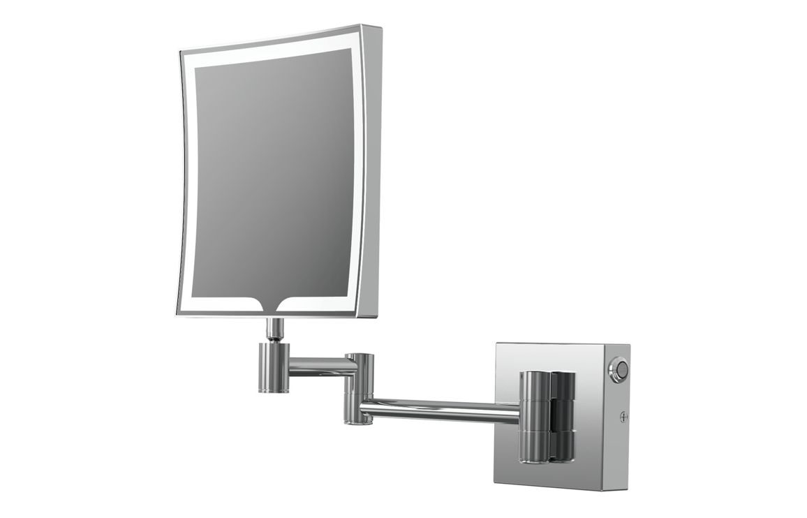 Inchture Square LED Cosmetic Mirror - Chrome