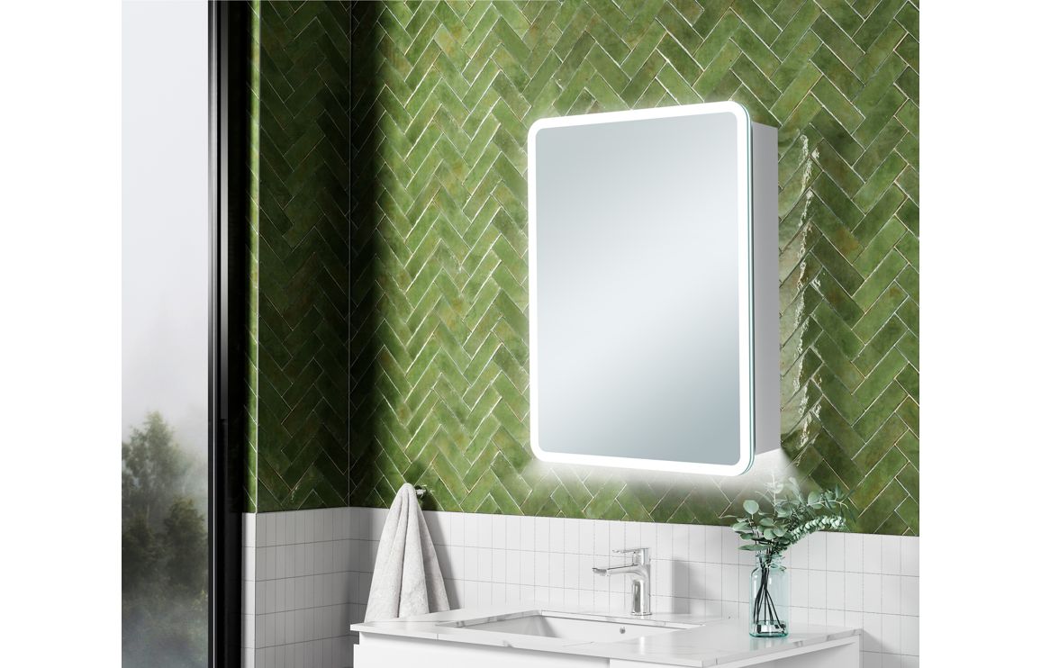 Dunning 500mm 1 Door LED Mirrored Cabinet - Image 2