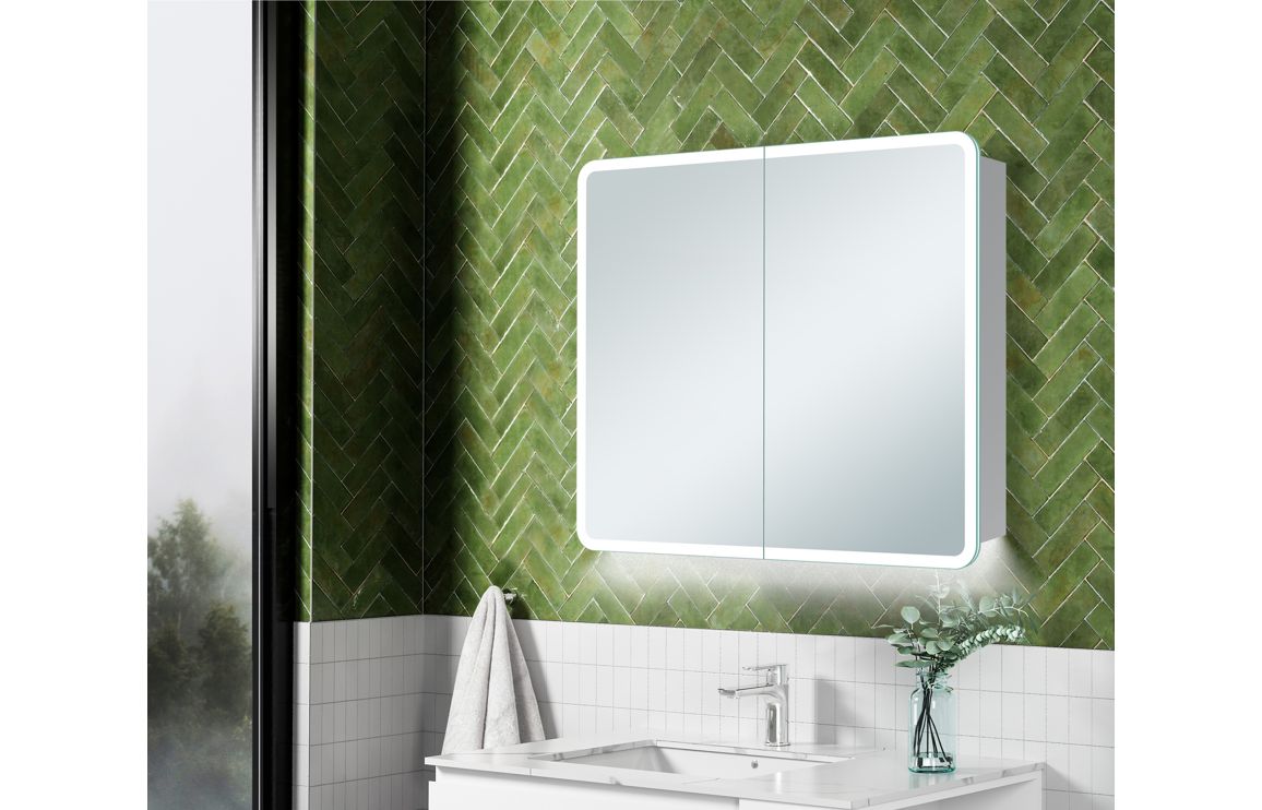 Dunning 600mm 2 Door LED Mirrored Cabinet - Image 2