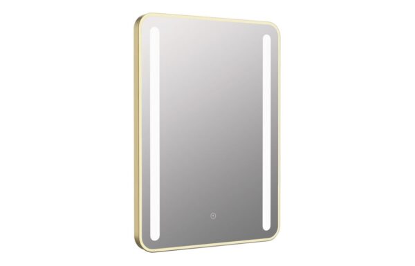 Errol 500x700mm Rounded Front-Lit LED Mirror - Brushed Brass