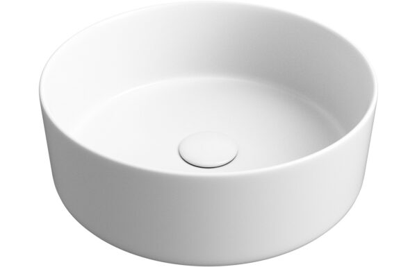 Fara 355mm Ceramic Round Washbowl & Waste - Matt White