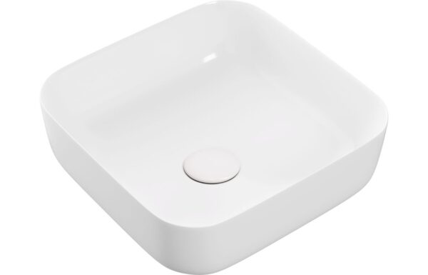 Fara 400mm Ceramic Square Washbowl & Waste - Matt White