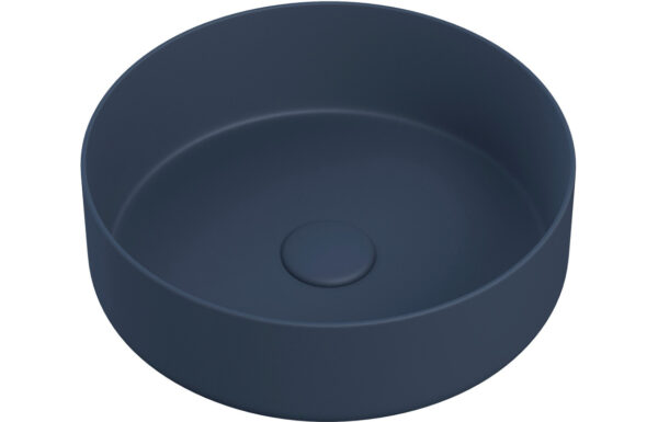 Fara 355mm Ceramic Round Washbowl & Waste - Matt Deep Blue