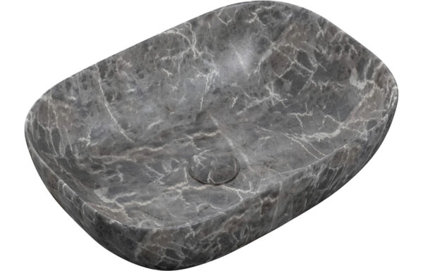 Aden 460x330mm Ceramic Washbowl - Grey Marble Effect