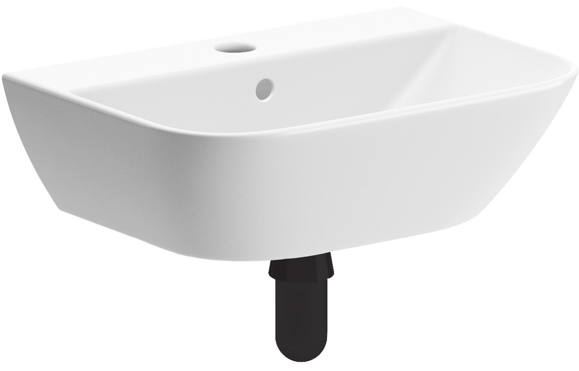 Etive Mor 450x320mm 1TH Cloakroom Basin & Black Bottle Trap