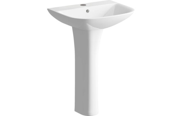 Etive Mor 560x450mm 1TH Basin & Full Pedestal (Boxed)