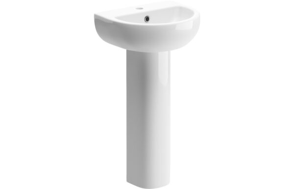 Merrick 450x400mm 1TH Basin & Full Pedestal