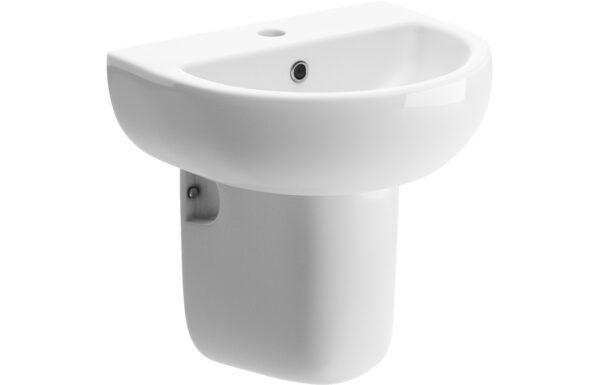 Merrick 450x400mm 1TH Basin & Semi Pedestal