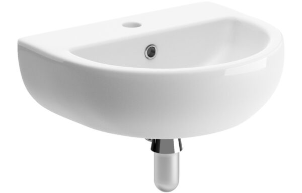Merrick 450x380mm 1TH Cloakroom Basin & Chrome Bottle Trap