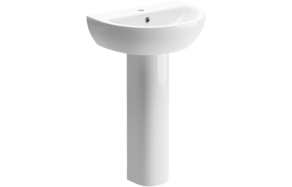 Merrick 550x400mm 1TH Basin & Full Pedestal