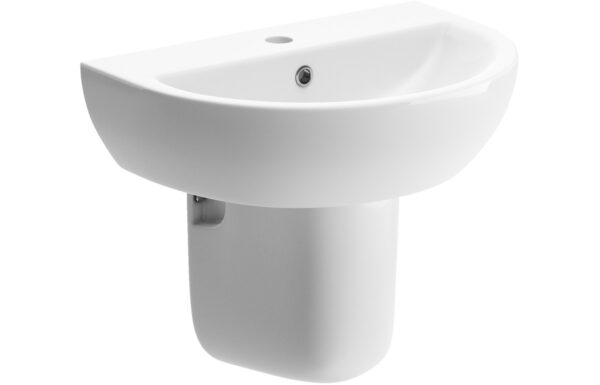 Merrick 550x400mm 1TH Basin & Semi Pedestal