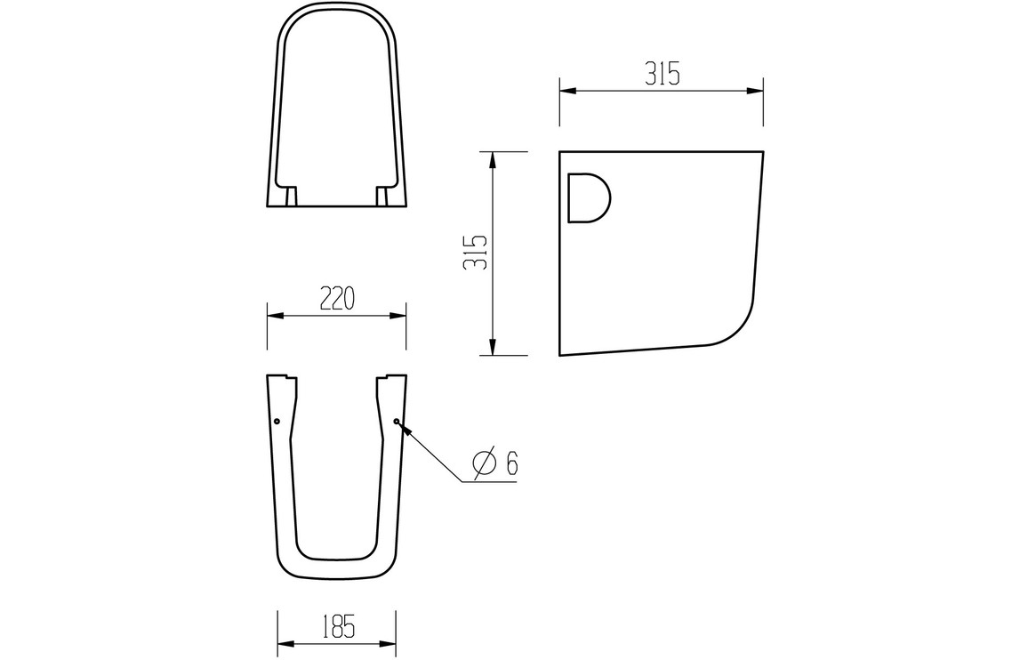 Chonzie 600x400mm 1TH Basin & Semi Pedestal - Image 4