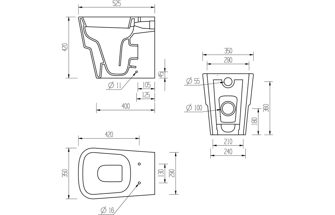 Chonzie Back To Wall WC & Soft Close Seat - Image 4