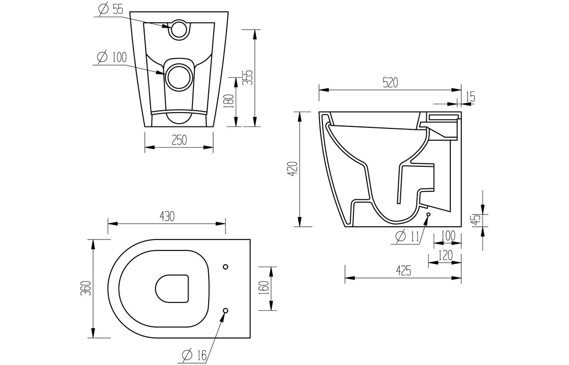 Bannoch Back To Wall WC & Soft Close Seat - Image 2
