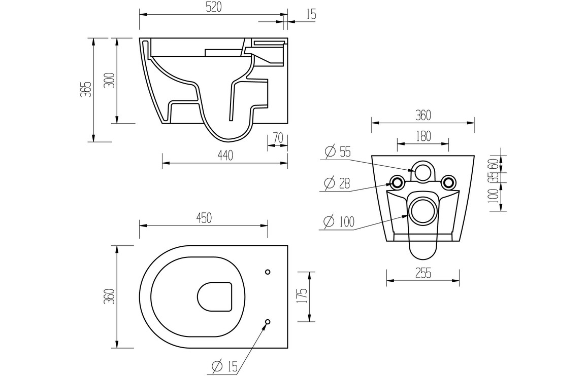 Alder Rimless Wall Hung WC & Soft Close Seat - Image 4