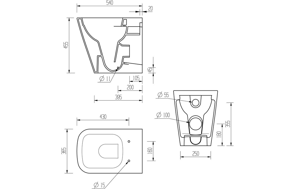 Donich Rimless Back To Wall Comfort Height WC & Soft Close Seat - Image 4