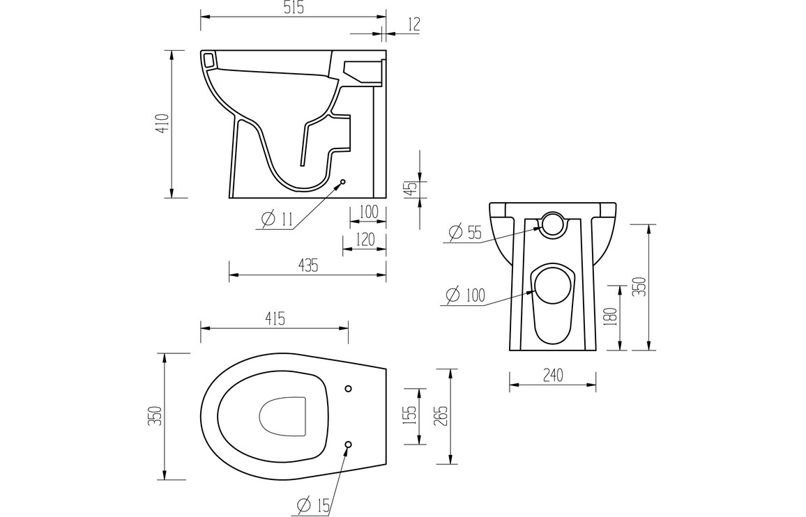 Merrick Back To Wall WC & Soft Close Seat - Image 5