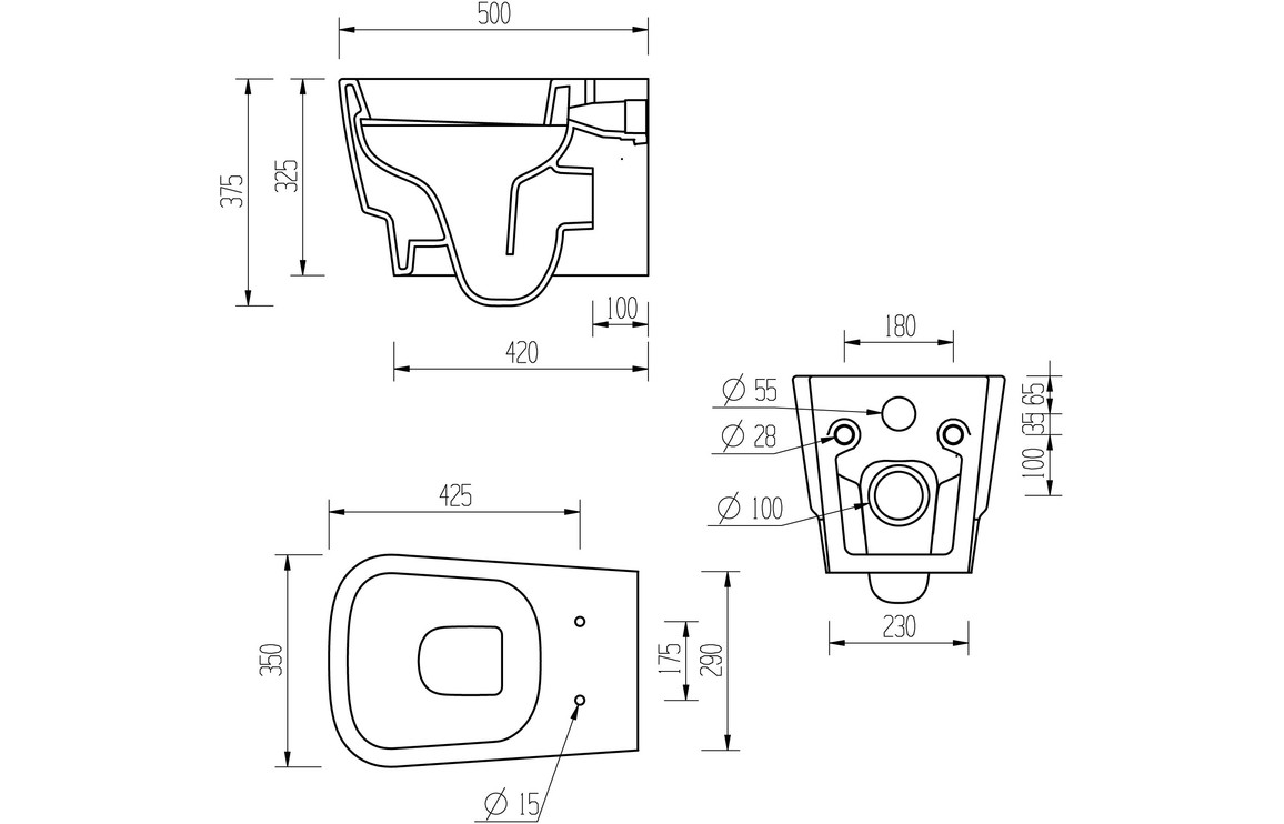Chonzie Wall Hung WC & Soft Close Seat - Image 4