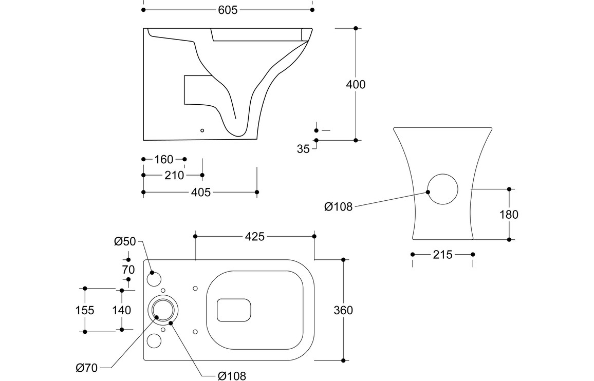Etive Mor Short Projection Close Coupled Fully Shrouded WC & Wrapover Soft Close Seat - Image 5