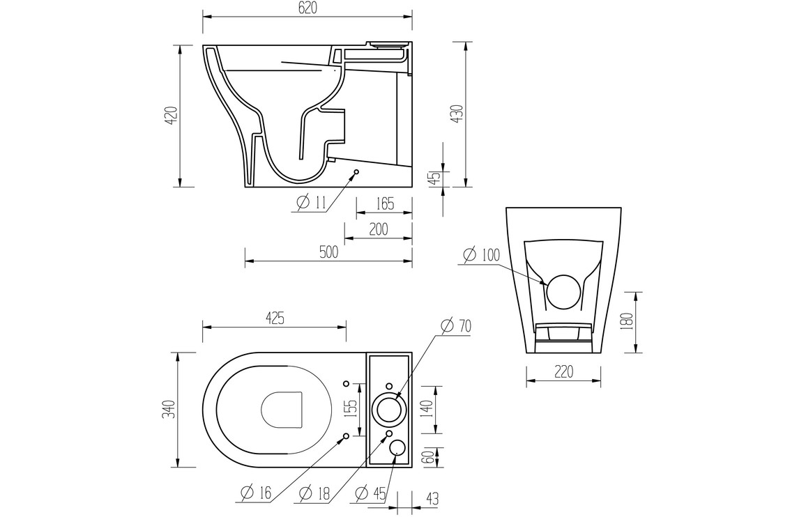 Cairn Rimless Short Projection Close Coupled Fully Shrouded WC & Soft Close Seat - Image 4